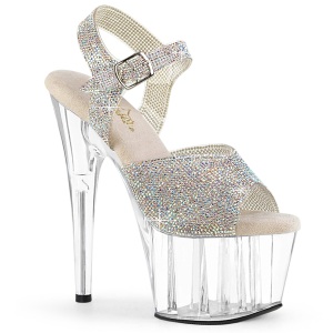 Gennemsigtige 18 cm strass plateau ADORE-RS hjhlede plateausandaler