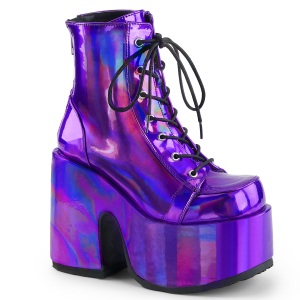 Hologram 13 cm CAMEL-203 emo chunky platform boots purple