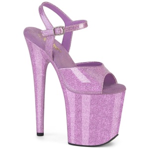 Lilla 20 cm FLAMINGO-809GP glitter plateau sandaler sko