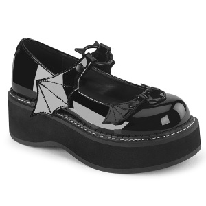 Patent 5 cm EMILY-23 emo platform maryjane shoes with buckles