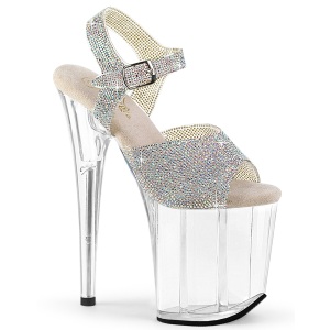 Slv 20 cm FLAMINGO plateau hje hle med strass sten