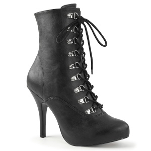 Vegan sort 13 cm EVE-106 ankle booties til mnd