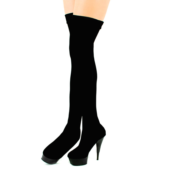 black velvet thigh high boots