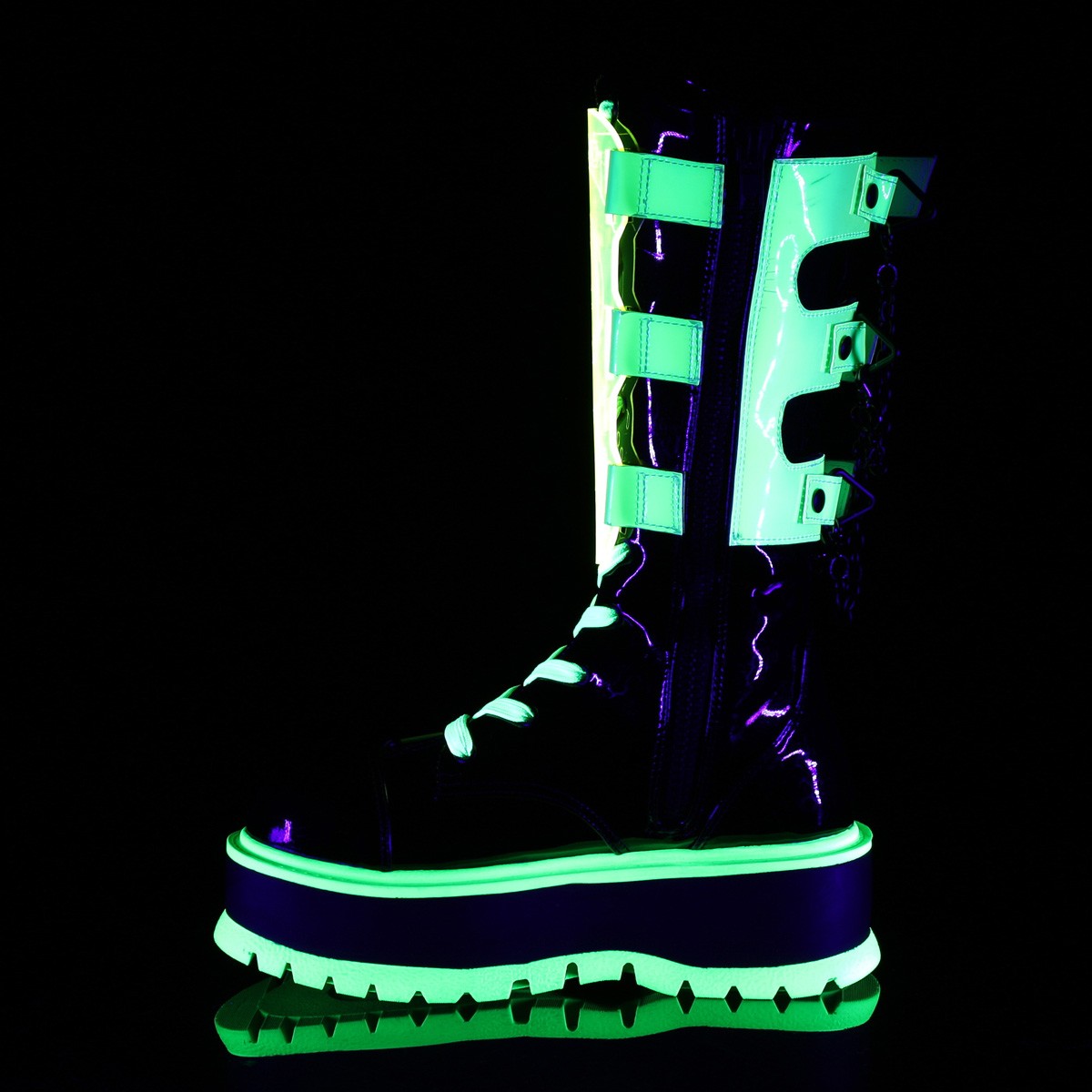 neon platform boots