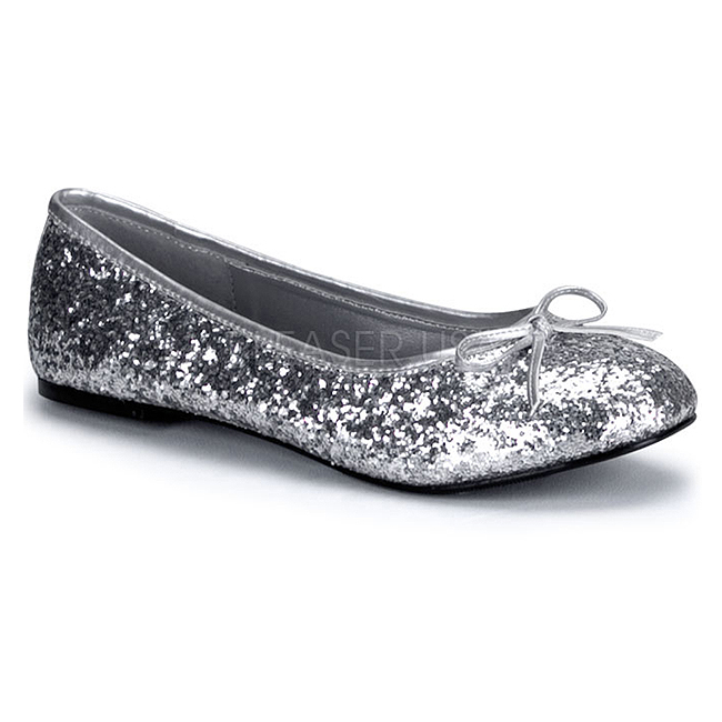 Lim Melbourne Inspiration Sølv STAR-16G glitter ballerina sko med flade hæle