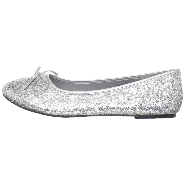 Lim Melbourne Inspiration Sølv STAR-16G glitter ballerina sko med flade hæle