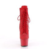 ADORE-1020RM 18 cm pleaser hjhlede boots strass rde