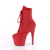 ADORE-1020RM 18 cm pleaser hjhlede boots strass rde