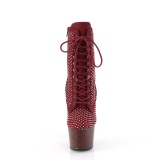 ADORE-1020RM 18 cm pleaser hjhlede boots strass rdvin