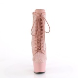 ADORE-1020RM 18 cm pleaser hjhlede boots strass rosa