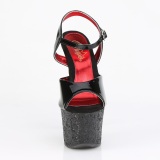 Black 18 cm SKY-309 glitter platform sandals shoes