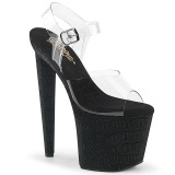 Black 20 cm RAZZLE-808WR platform pole dance high heel sandals