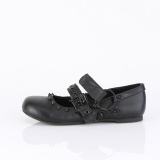 Black DAISY-03 gothic women mary jane ballerina shoes flat heels