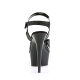 Black high heels 15 cm DELIGHT stretch material platform high heels