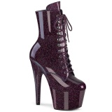 Eggplant glitter 18 cm kvinder hjhlede boots plateau