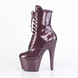 Eggplant glitter 18 cm kvinder hjhlede boots plateau