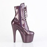 Eggplant glitter 18 cm kvinder hjhlede boots plateau