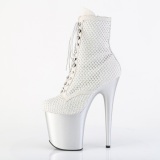 FLAMINGO-1020RM 20 cm pleaser high heels ankle boots strass silver