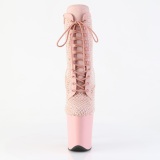 FLAMINGO-1020RM 20 cm pleaser hjhlede boots strass rosa