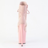 FLAMINGO-1020RM 20 cm pleaser hjhlede boots strass rosa