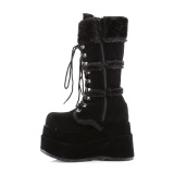 Faux Fur Trim 11,5 cm BEAR-202 emo alternative womens boots pyramid platform in black