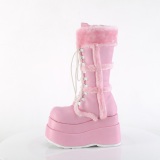 Faux Fur Trim 11,5 cm BEAR-202 emo alternative womens boots pyramid platform in rose