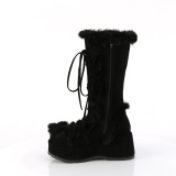 Faux Fur Trim 7 cm CUBBY-311 lolita alternative womens boots platform in black