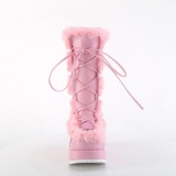 Faux Fur Trim 7 cm CUBBY-311 lolita alternative womens boots platform in rose