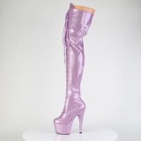 Glitter 18 cm ADORE-3020GP purple thigh high boots with laces high heels