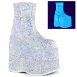 Glitter 18 cm STACK-201G mnd ankelstvler cyberpunk ankel boots ekstrem plateau