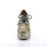 Glitter GLAMROCK-02 pimp sko 70er herre alfons sko disco platform snresko guld