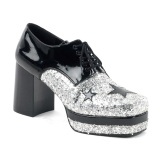 Glitter GLAMROCK-02 pimp sko 70er herre alfons sko disco platform snresko slv