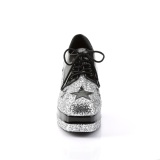 Glitter GLAMROCK-02 pimp sko 70er herre alfons sko disco platform snresko slv