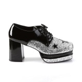 Glitter GLAMROCK-02 pimp sko 70er herre alfons sko disco platform snresko slv