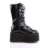 Hologram 9 cm DAMNED-225 emo calf-high women boots platform with buckles black