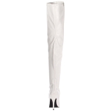 Hvid Lak 13 cm SEDUCE-3000 overknee stvler med hl til Mnd