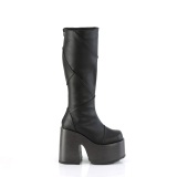 Leatherette hippie 13 cm CAMEL-280 gothic chunky platform boots black