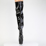 Patent 15 cm thigh high stretch overknee boots with wide calf