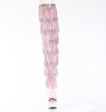 Rose 15 cm DELIGHT exotic overknee boots rhinestone fringes