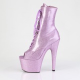 Rose glitter 18 cm peep toe high heels ankle boots platform