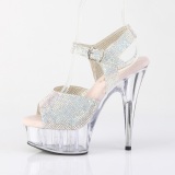 Slv 15 cm DELIGHT-N transparent plateau hje hle med strass sten