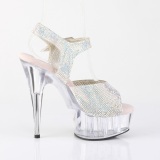 Slv 15 cm DELIGHT-N transparent plateau hje hle med strass sten