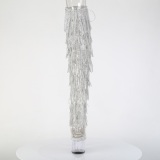 Slv 18 cm pole dance exotic overknee stvler med strass frynser