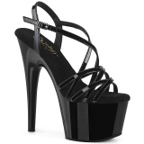 Sort 18 cm ADORE-713 pleaser sandaler med stilethle kvinder