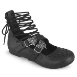 Sort DAISY-11 gothic mary jane damesko ballerina med flade hle