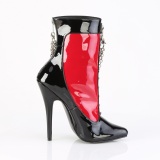 Varnished black red ankle boots women 15 cm pointed toe heeled stiletto boots