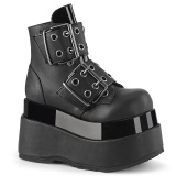 Vegan 11,5 cm BEAR-104 emo wedge ankelstvler - plateauboots med spnde