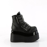 Vegan 11,5 cm BEAR-104 emo wedge ankelstvler - plateauboots med spnde