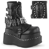 Vegan 11,5 cm BEAR-150 emo platform wedge boots with buckles