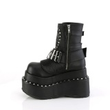 Vegan 11,5 cm BEAR-150 emo platform wedge boots with buckles